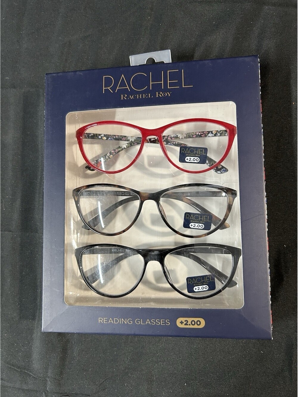 Rachel RACHEL ROY Reading Glasses +2.00 3 Piece Set NIB 3 Different Colors